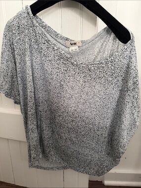 ACNE Studios Light Blue Speckled Short Sleeve Oversized Loose shirt
